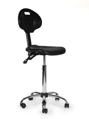 Ergonomische Werkplaatsstoel Zwart Op Wielen