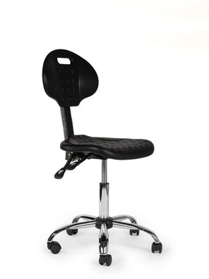 Ergonomische Werkplaatsstoel Zwart Op Wielen