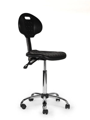 Ergonomische Werkplaatsstoel Zwart Op Wielen