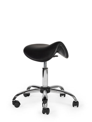 Ergonomische Werkplaatskruk Zwart op Wielen