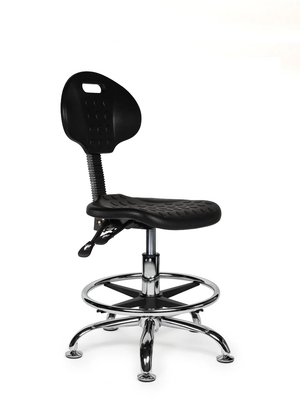Ergonomische Werkplaatsstoel Zwart Op Wielen