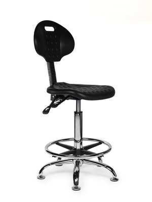 Ergonomische Werkplaatsstoel Zwart Op Wielen