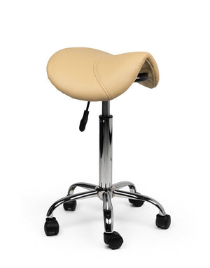 Ergonomische Zadelkruk Beige op Wielen