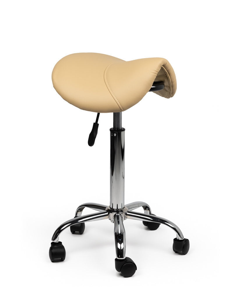 Ergonomische Zadelkruk Beige op Wielen