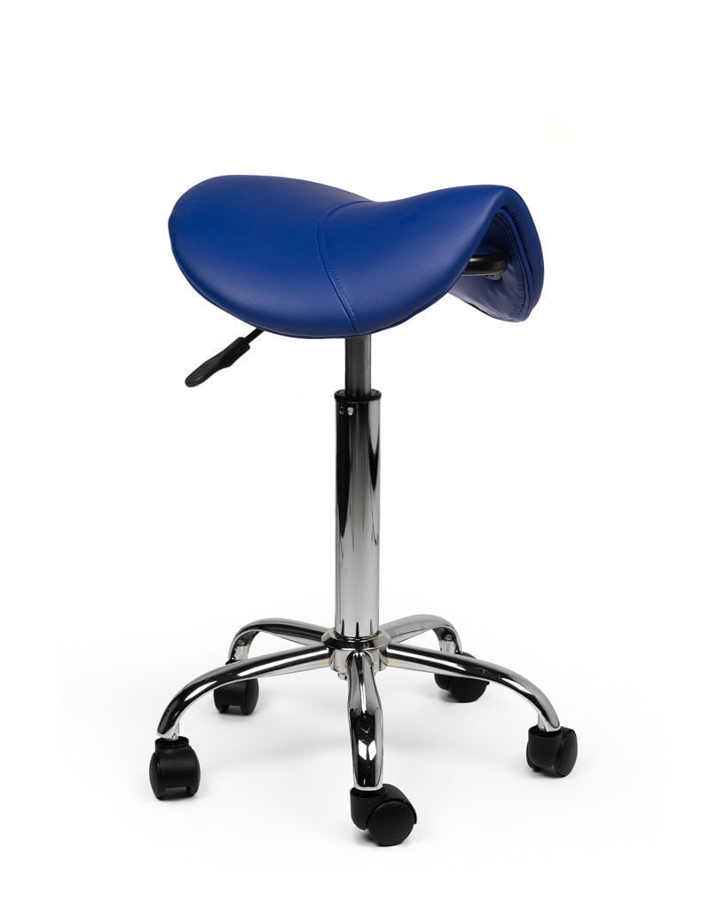 Ergonomische Zadelkruk Blauw Op Wielen