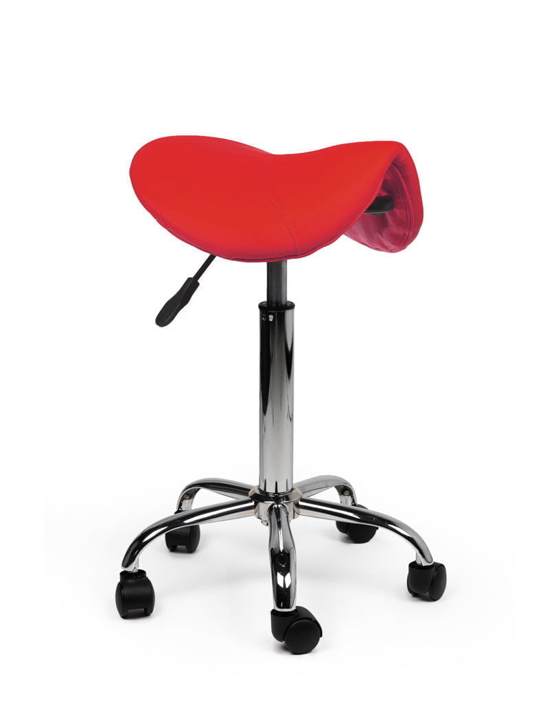 Ergonomische Zadelkruk Rood op Wielen