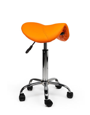 Ergonomische Zadelkruk Oranje Op Wielen