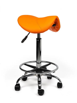 Ergonomische Zadelkruk Oranje Op Wielen