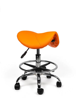 Ergonomische Zadelkruk Oranje Op Wielen