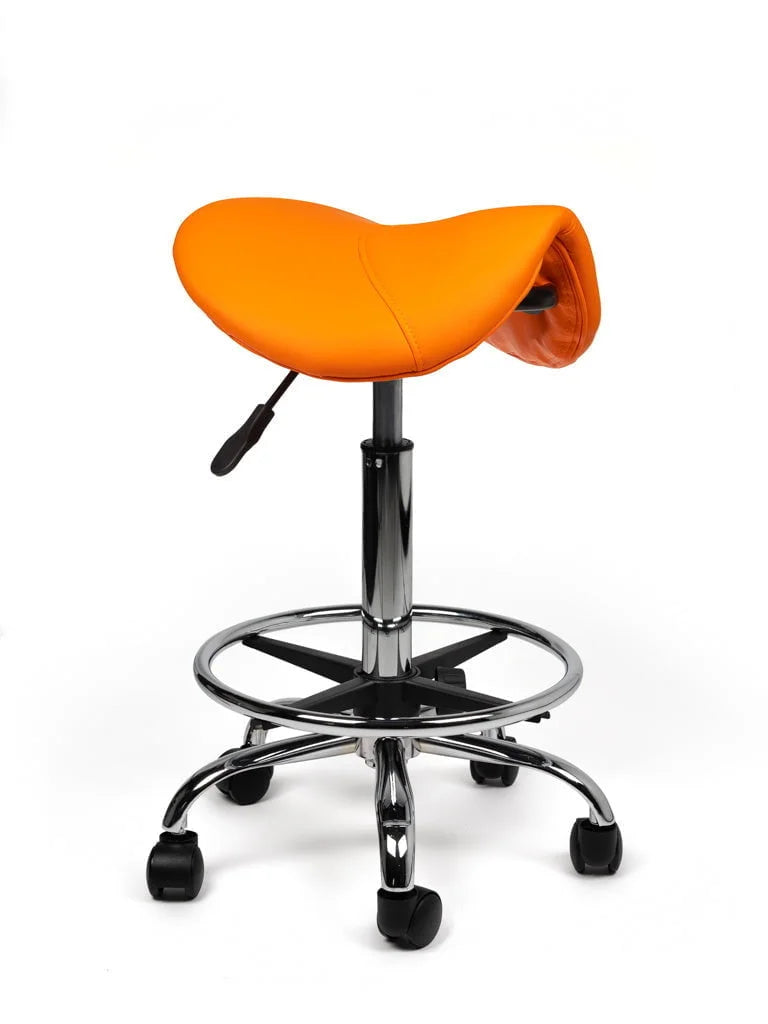 Ergonomische Zadelkruk Oranje Op Wielen