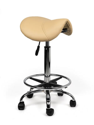 Ergonomische Zadelkruk Beige op Wielen