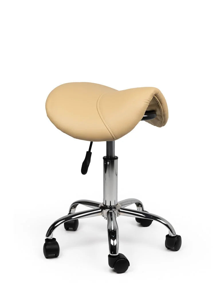 Ergonomische Zadelkruk Beige op Wielen