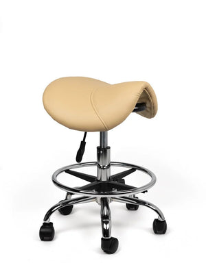 Ergonomische Zadelkruk Beige op Wielen
