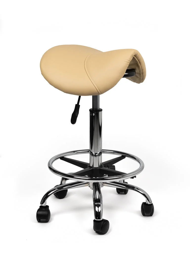 Ergonomische Zadelkruk Beige op Wielen