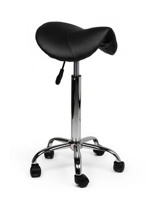 Ergonomische Zadelkruk Zwart op Wielen