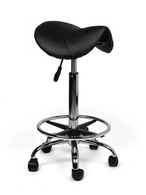 Ergonomische Zadelkruk Zwart op Wielen