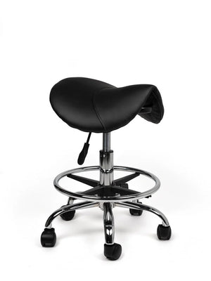 Ergonomische Zadelkruk Zwart op Wielen