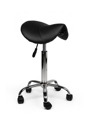 Ergonomische Zadelkruk Zwart op Wielen