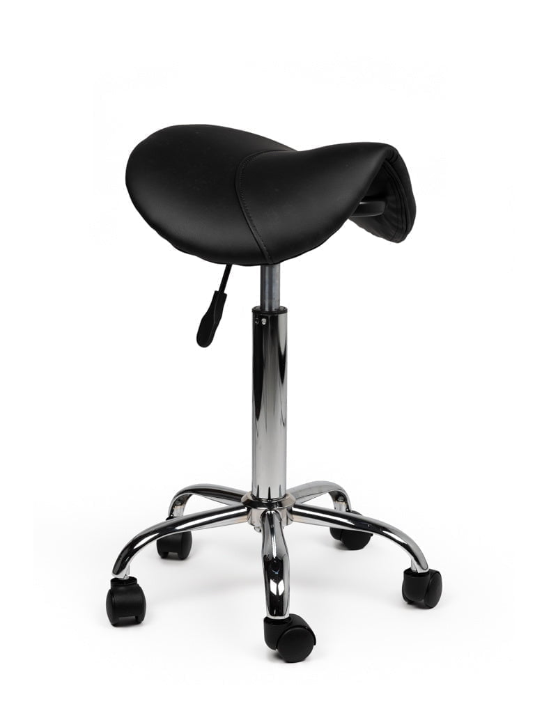 Ergonomische Zadelkruk Zwart op Wielen