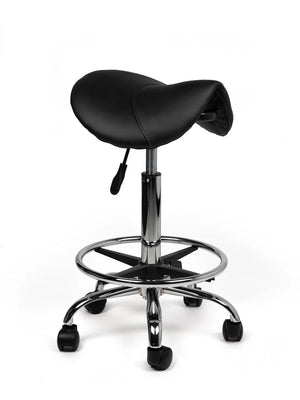 Ergonomische Zadelkruk Zwart op Wielen