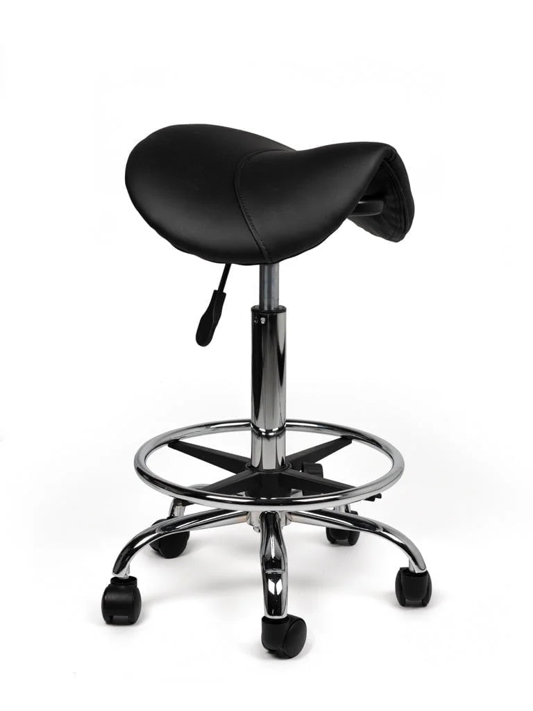 Ergonomische Zadelkruk Zwart op Wielen