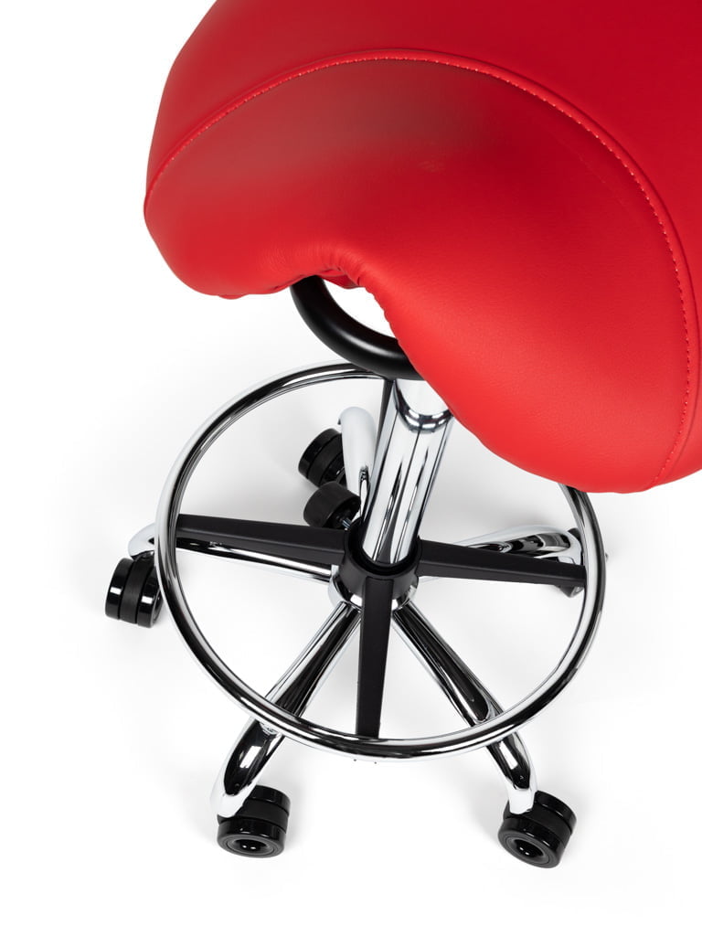 Ergonomische Kapperskruk Rood op Wielen