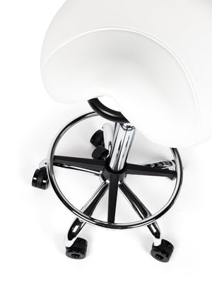 Ergonomische Kapperskruk Wit op Wielen