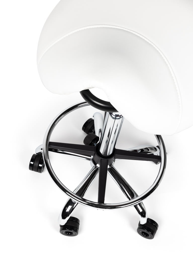 Ergonomische Kapperskruk Wit op Wielen