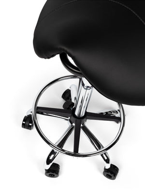 Ergonomische Kapperskruk Zwart op Wielen