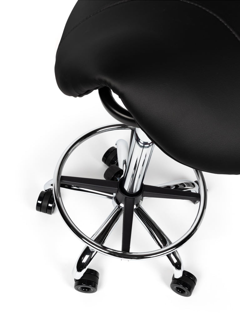 Ergonomische Kapperskruk Zwart op Wielen