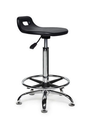 Ergonomische Stahulp Kruk Zwart op Glijdoppen