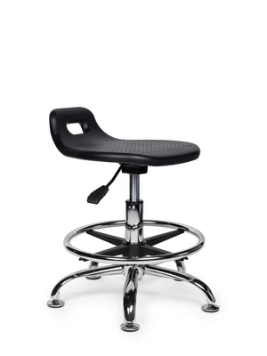 Ergonomische Stahulp Kruk Zwart op Glijdoppen