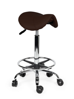 Ergonomische Kapperskruk Bruin op Wielen