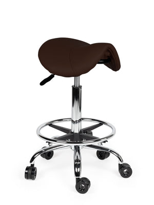 Ergonomische Kapperskruk Bruin op Wielen