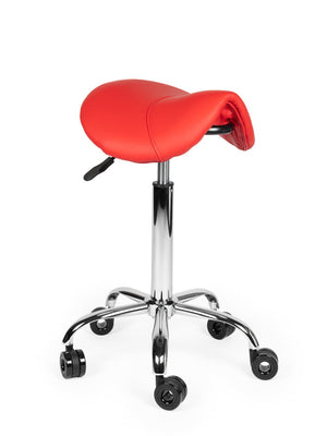 Ergonomische Kapperskruk Rood op Wielen