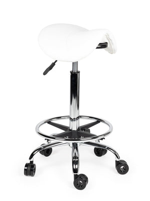 Ergonomische Kapperskruk Wit op Wielen