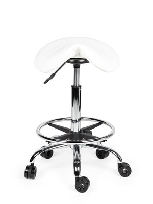 Ergonomische Kapperskruk Wit op Wielen