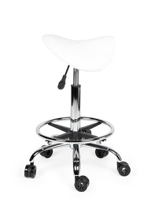 Ergonomische Kapperskruk Wit op Wielen