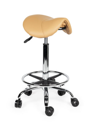 Ergonomische Kapperskruk Beige op Wielen