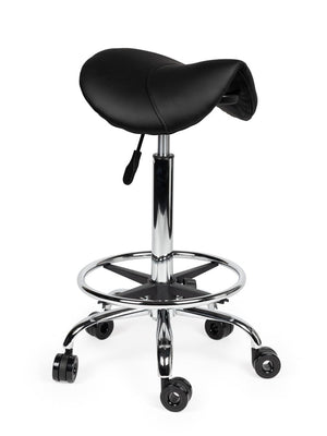 Ergonomische Kapperskruk Zwart op Wielen