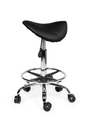 Ergonomische Kapperskruk Zwart op Wielen