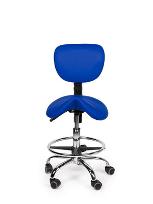 Zadelkruk Rugleuning Laag Blauw met Voetring