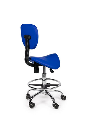 Zadelkruk Rugleuning Laag Blauw met Voetring