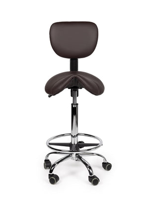 Zadelkruk Rugleuning Hoog Bruin met Voetring