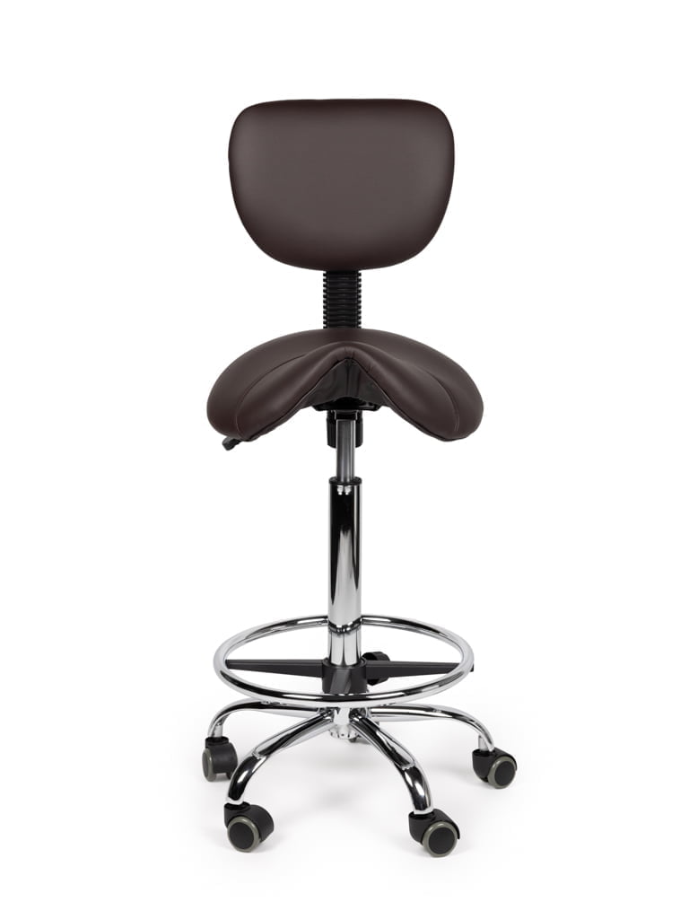 Zadelkruk Rugleuning Hoog Bruin met Voetring