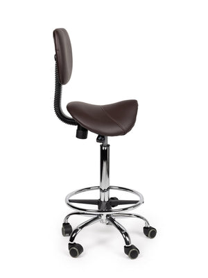 Zadelkruk Rugleuning Hoog Bruin met Voetring