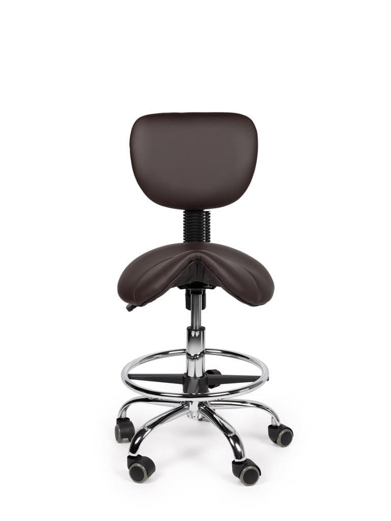 Zadelkruk Rugleuning Laag Bruin met Voetring