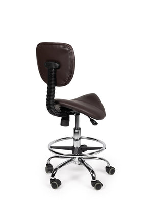 Zadelkruk Rugleuning Laag Bruin met Voetring