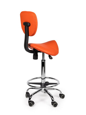 Zadelkruk Rugleuning Hoog Oranje met Voetring