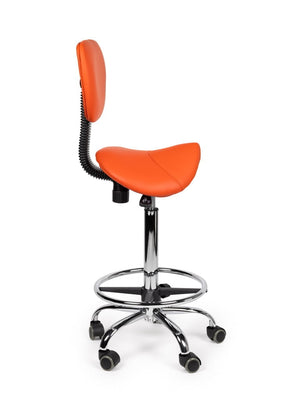 Zadelkruk Rugleuning Hoog Oranje met Voetring